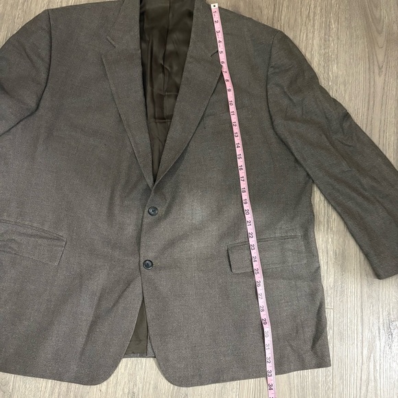 Geoffrey Beene Men’s 50R Blazer Sport Coat Brown Silk Wool Blend 2 Button Vented - Picture 6 of 12